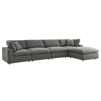 Haven Down Filled Overstuffed 5 Piece Plush Sectional Sofa Set