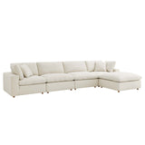 Haven Down Filled Overstuffed 5 Piece Plush Sectional Sofa Set