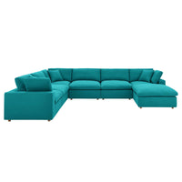 Haven Down Filled Overstuffed 7 Piece Sectional Sofa Set