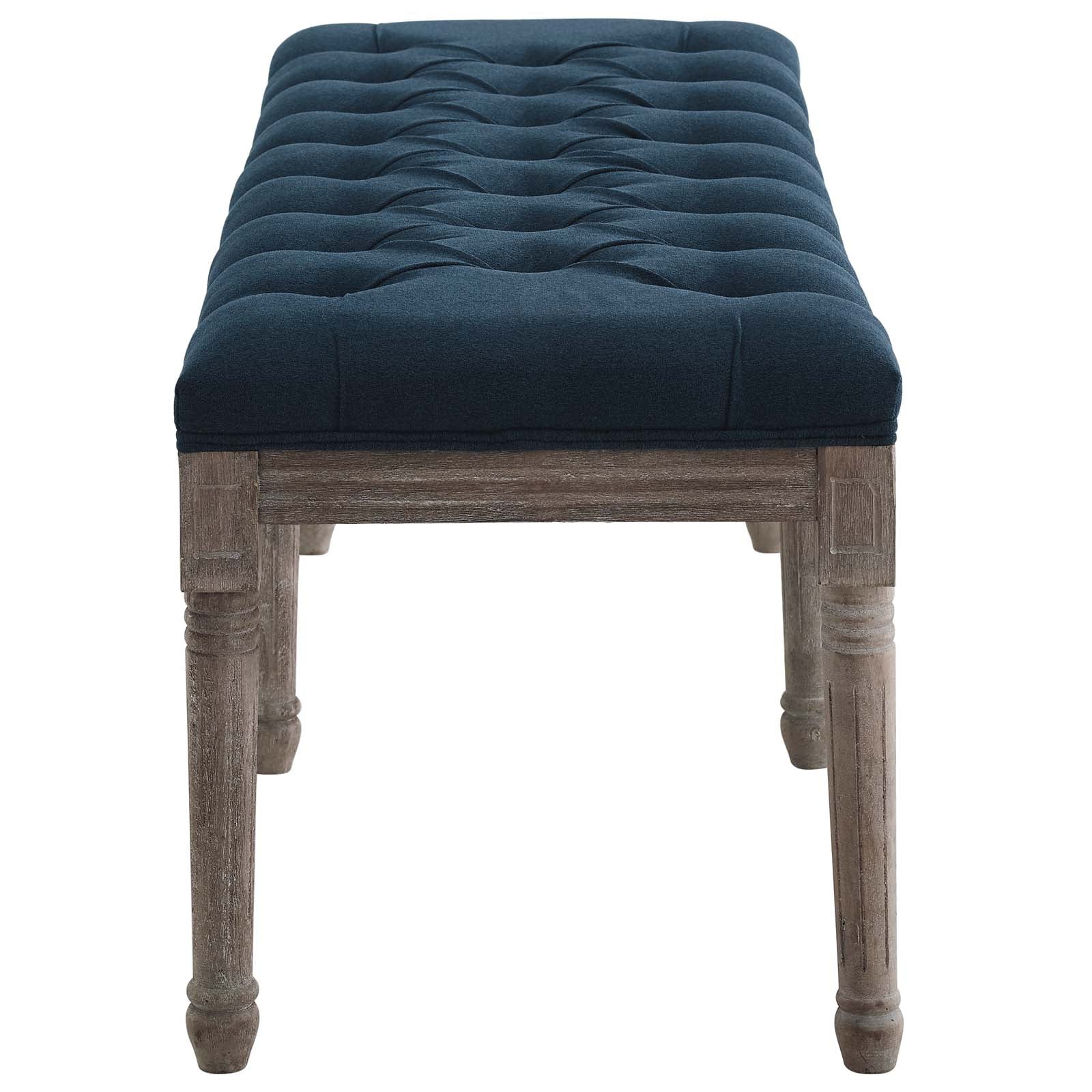 Province French Vintage Upholstered Fabric Bench