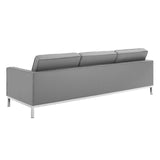 Allen Tufted Upholstered Faux Leather Sofa