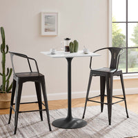 Tulip 28" Square Bar Table Black Base