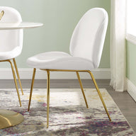 Scoop Dining Chair with Gold Stainless Steel Legs