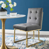 Privy Gold Stainless Steel Velvet Dining Chair