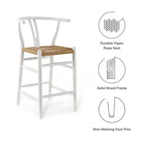 Amish Wood Counter Stool,White