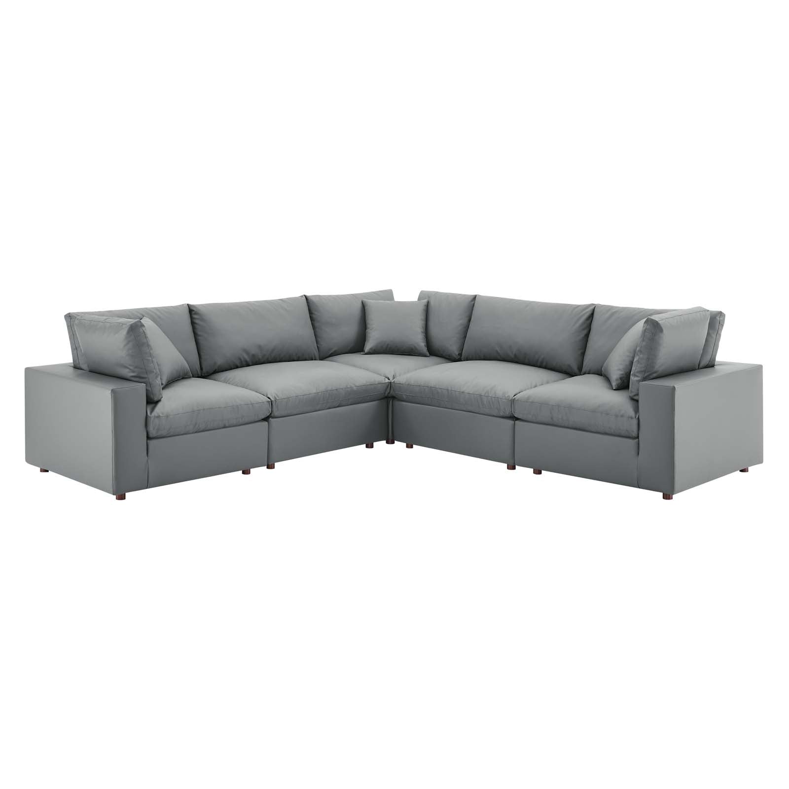 Haven Vegan Leather 5-Piece Sectional Sofa