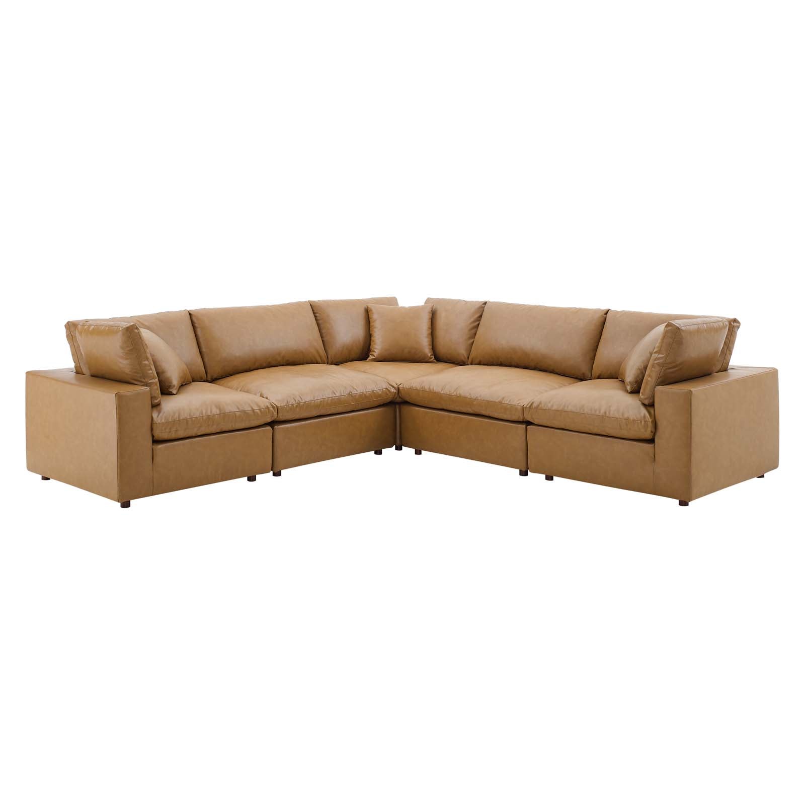 Haven Vegan Leather 5-Piece Sectional Sofa