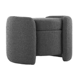 Nebula Boucle Upholstered Ottoman, Charcoal