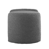 Nebula Boucle Upholstered Ottoman, Charcoal