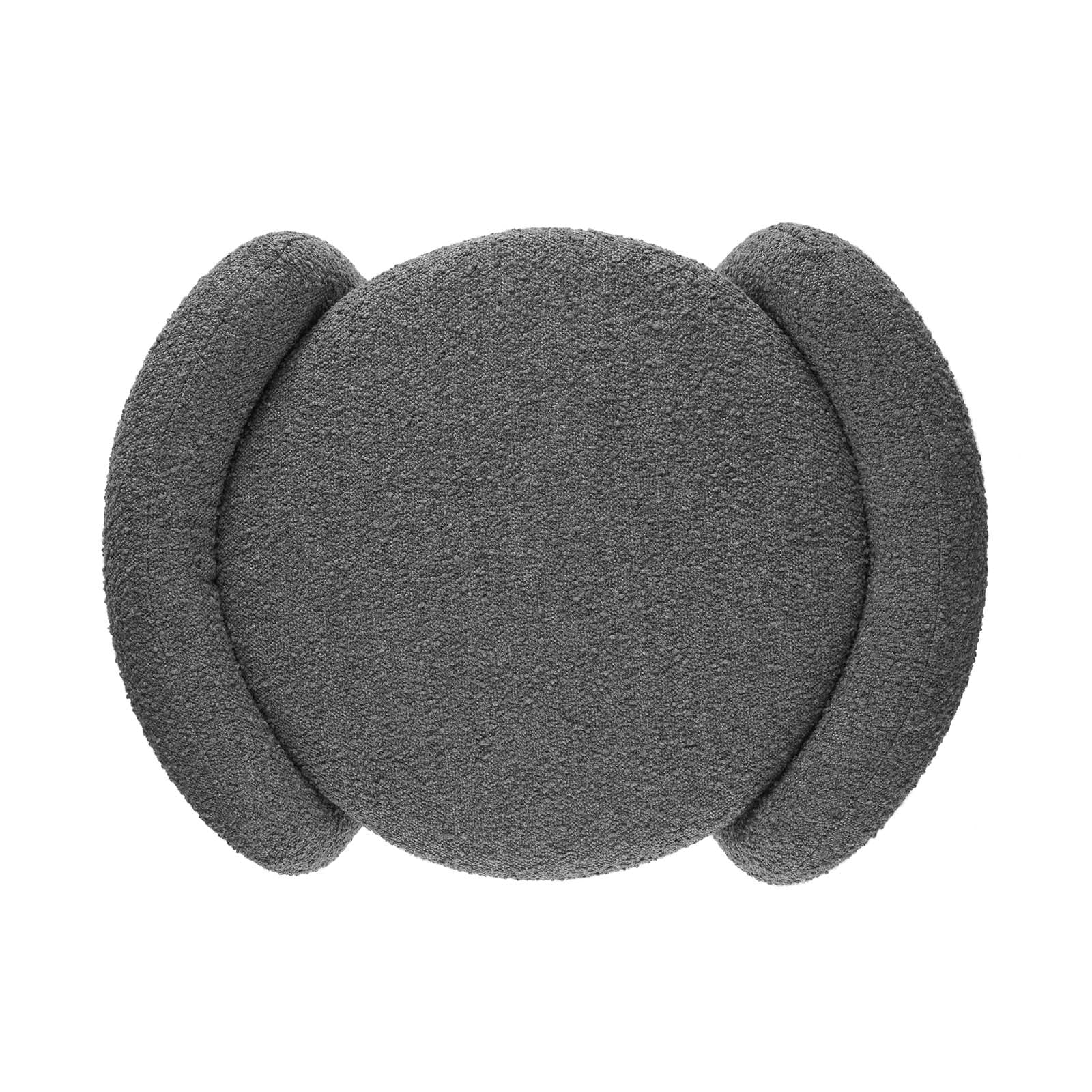 Nebula Boucle Upholstered Ottoman, Charcoal