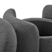 Nebula Boucle Upholstered Ottoman, Charcoal