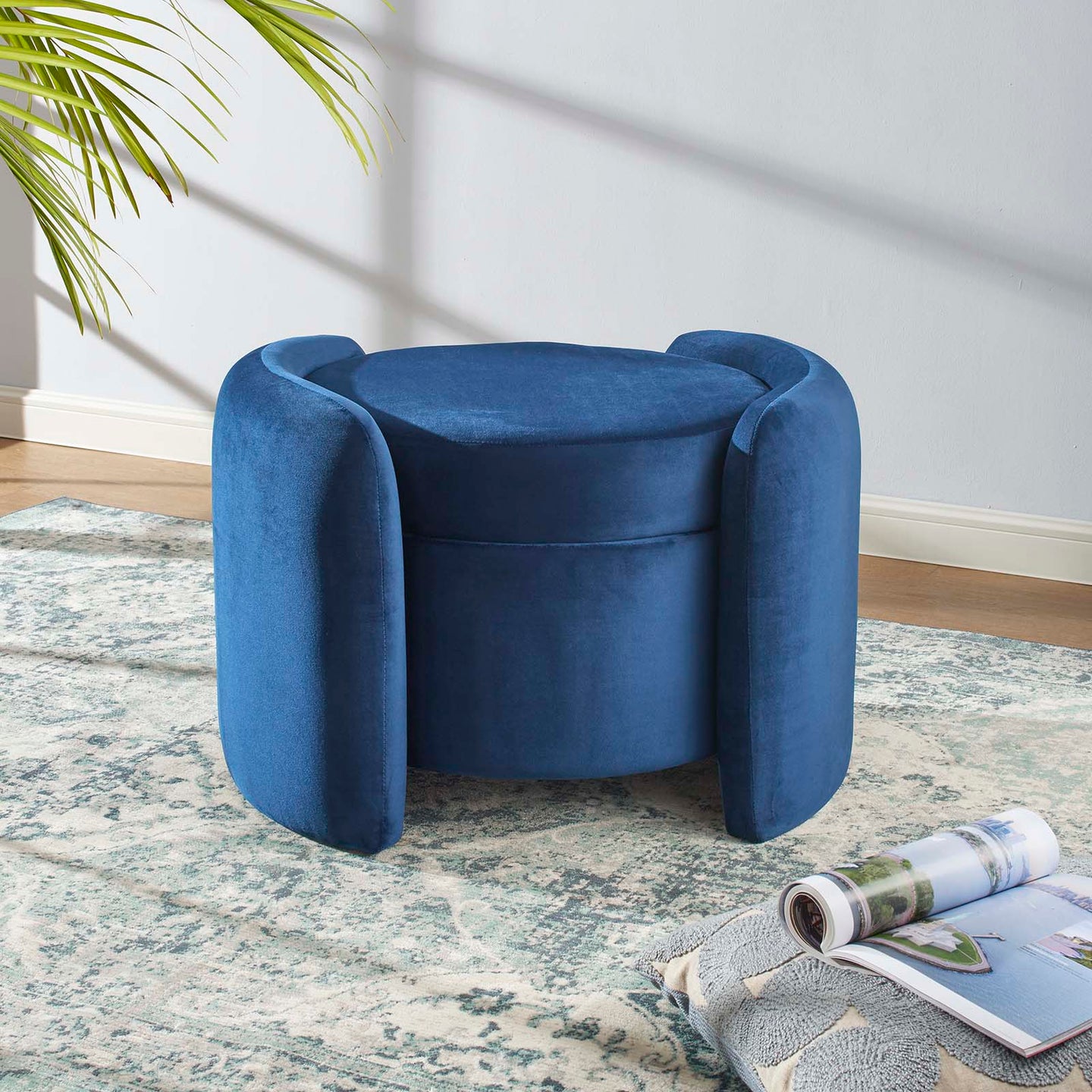 Nebula Upholstered Performance Velvet Ottoman