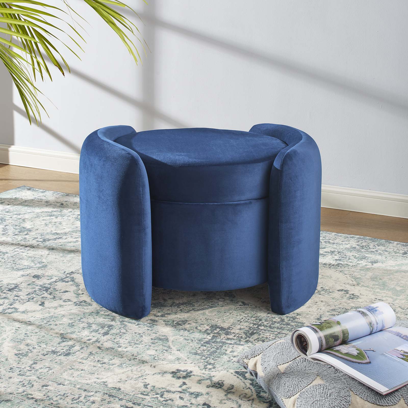 Nebula Upholstered Performance Velvet Ottoman