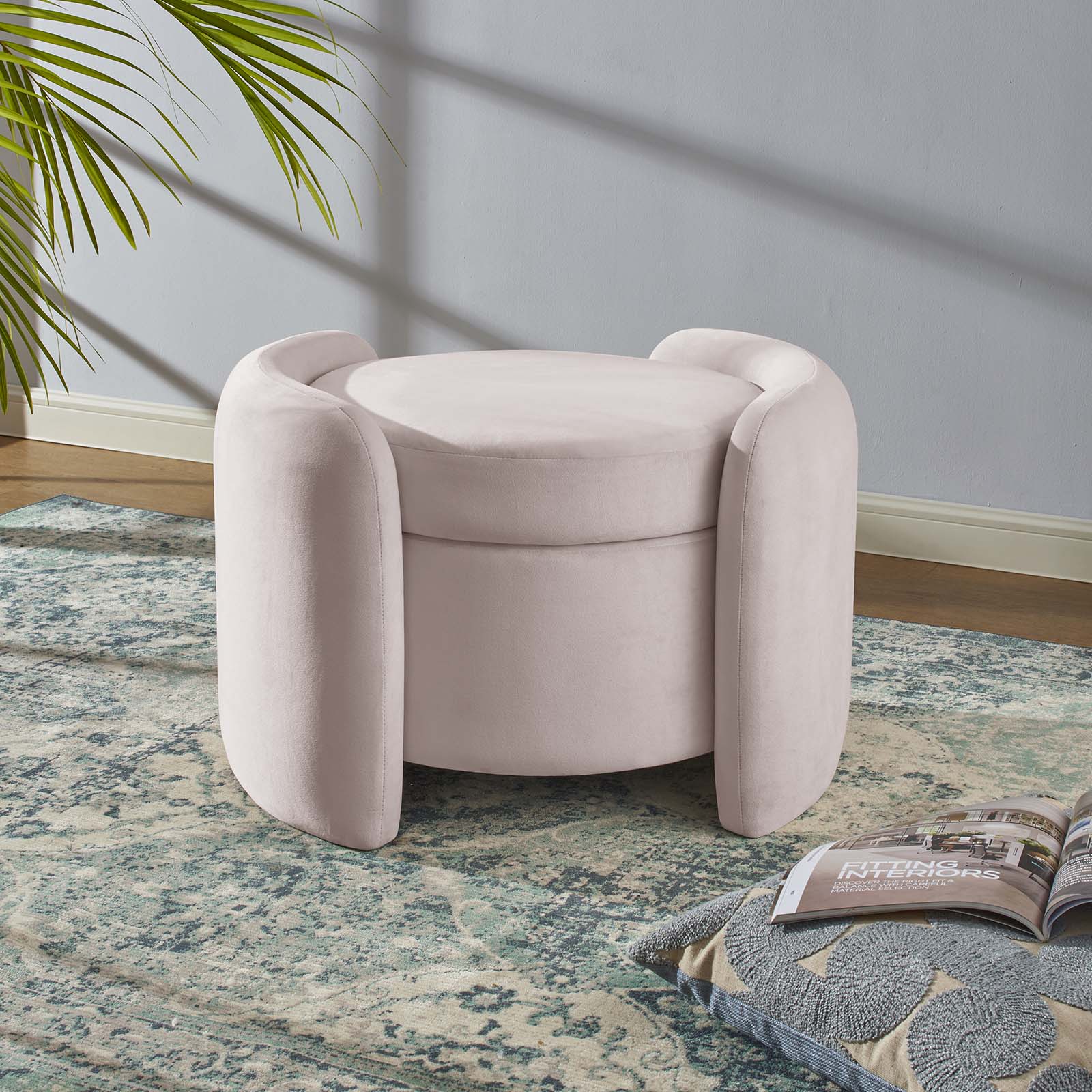 Nebula Upholstered Performance Velvet Ottoman