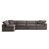 Haven 4 Seater Sectional Sofa With Ottoman, Gray