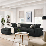 Haven Deep Seat Sectional Sofa With Ottoman, 3 Seater