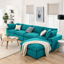 Haven Down Filled Overstuffed 5 Piece Plush Sectional Sofa Set