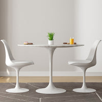 Tulip 40" Marble Dining Table & Chairs Set