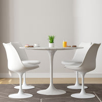 Tulip 40" Marble Dining Table & Chairs Set