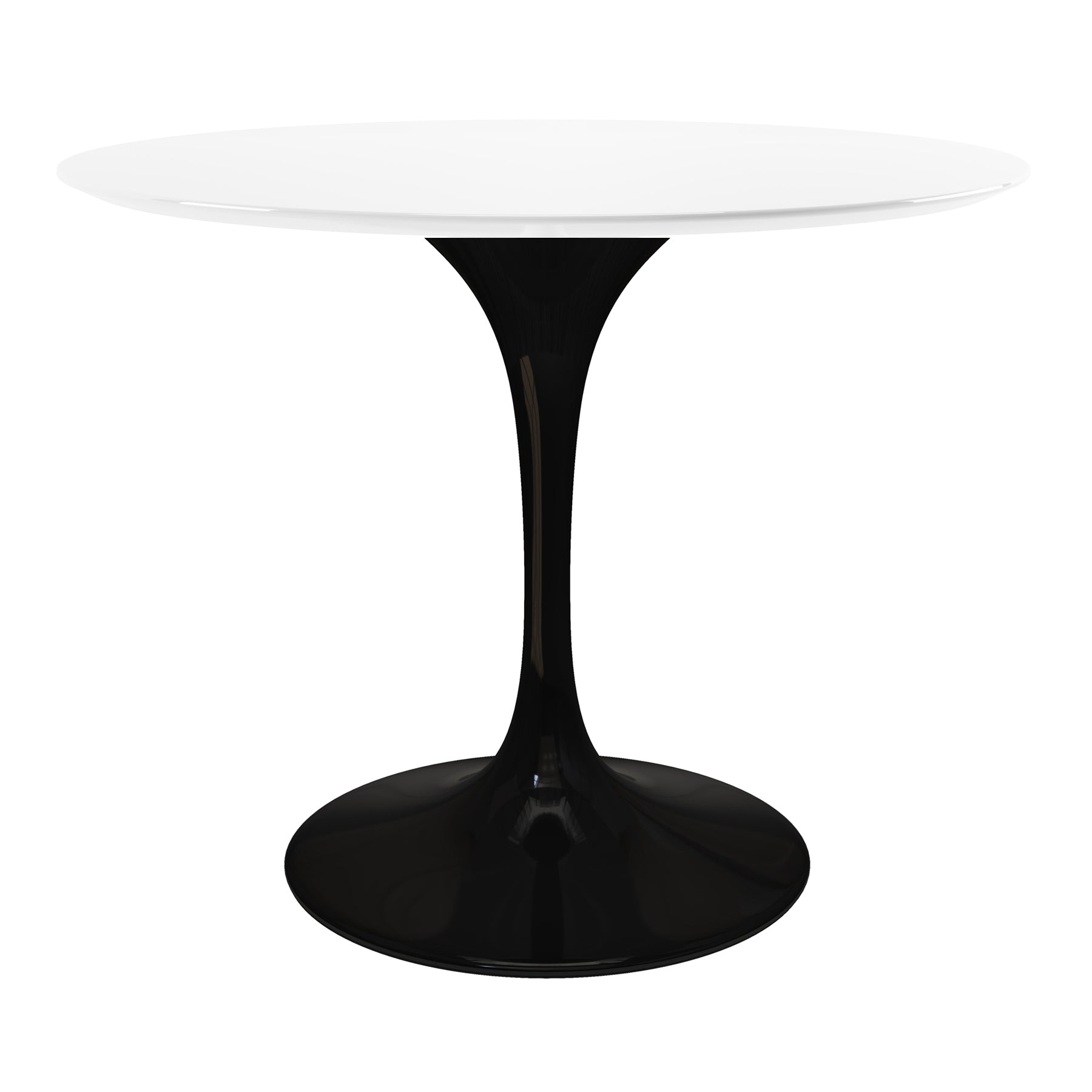 Tulip Round Fiberglass Dining Table Black Base