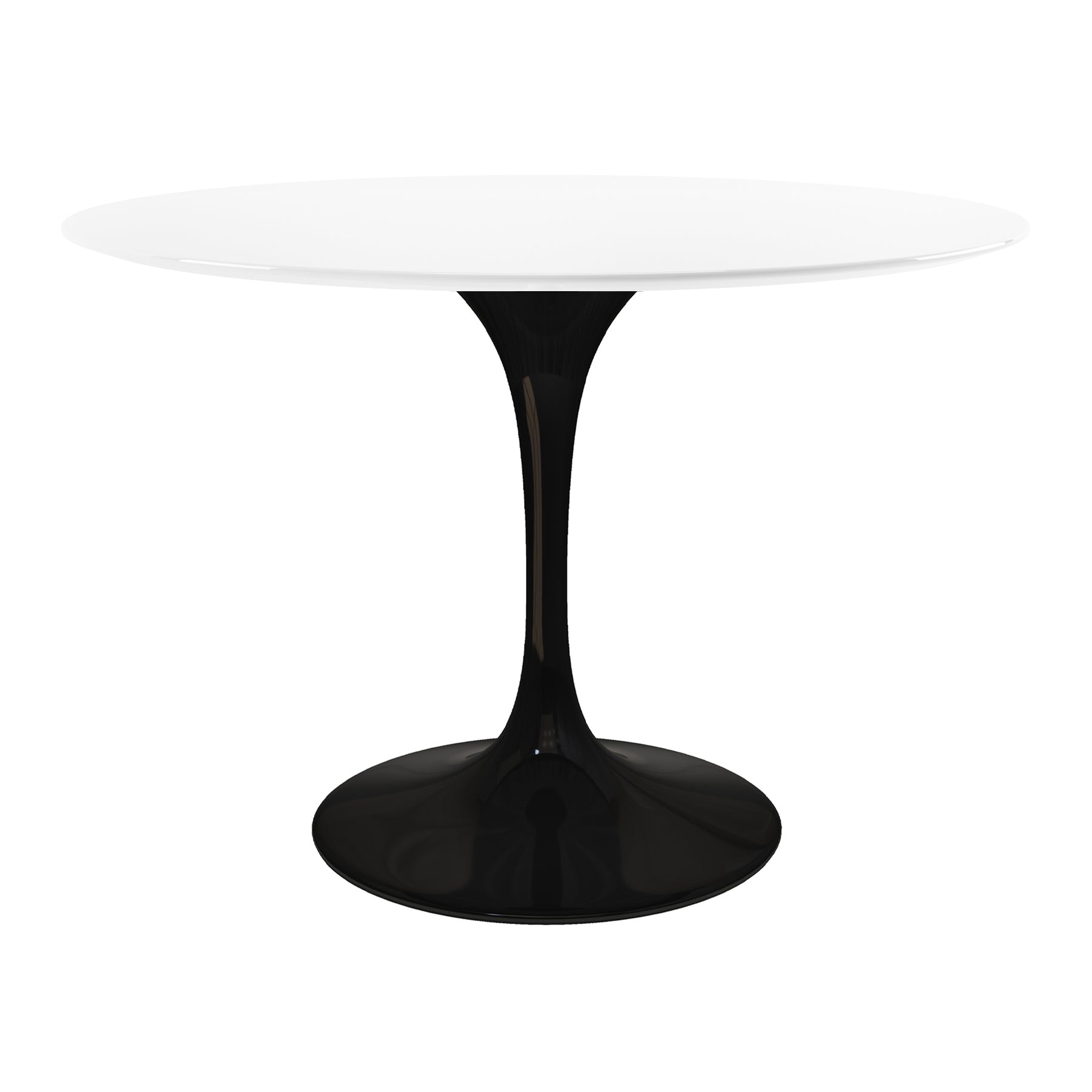 Tulip Round Fiberglass Dining Table Black Base