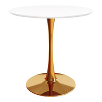 Tulip Dining Table 36" Wood Top & Gold Base