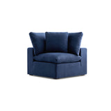 Haven 3 Seater Sectional Sofa With Ottoman, Navy Blue