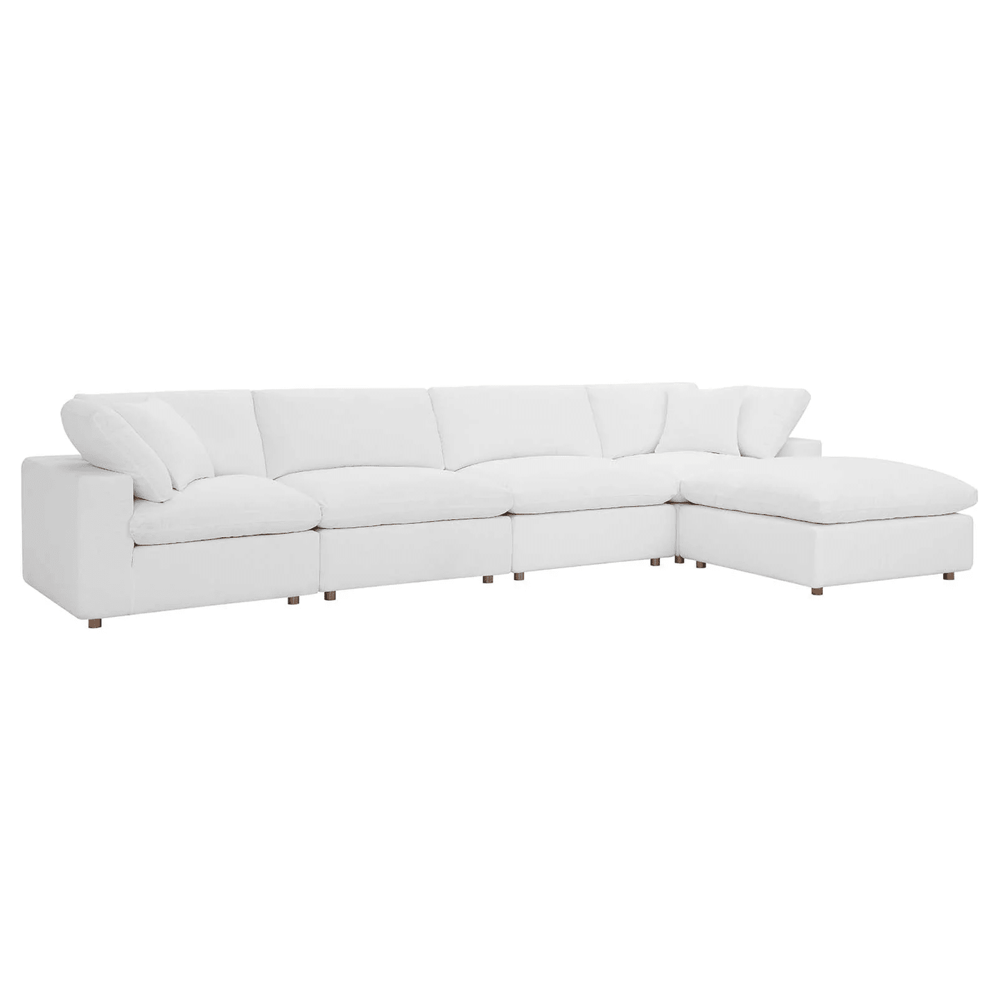 Haven 4 Seater Sectional Sofa With Ottoman, White