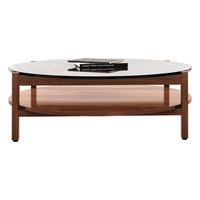 Oslo Coffee Table, 39" Round, Dark Walnut