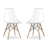 Eiffel Acrylic Side Chair  Woodleg  Clear