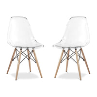 Eiffel Acrylic Side Chair  Woodleg  Clear