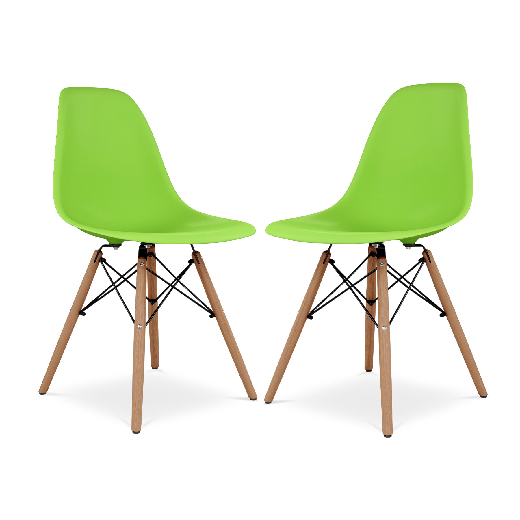 Eiffel Mid Century Modern Side Chair with Green