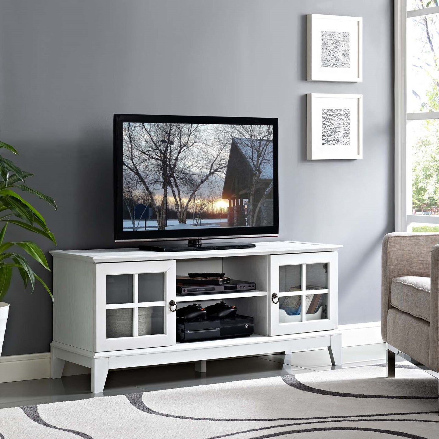 Isle 47" TV Stand in White