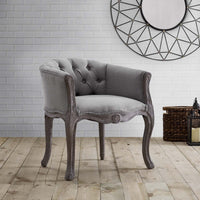 Crown Vintage French Upholstered Fabric Dining Armchair