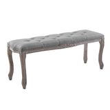 Regal Vintage French Upholstered Fabric Bench