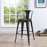 Promenade with Metal Seat Bar Stool with Arms