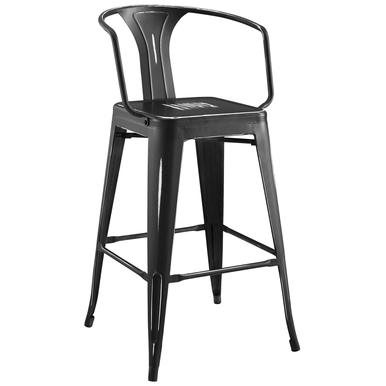 Promenade with Metal Seat Bar Stool with Arms