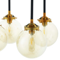 Ambition Amber Glass And Antique Brass Pendant Chandelier