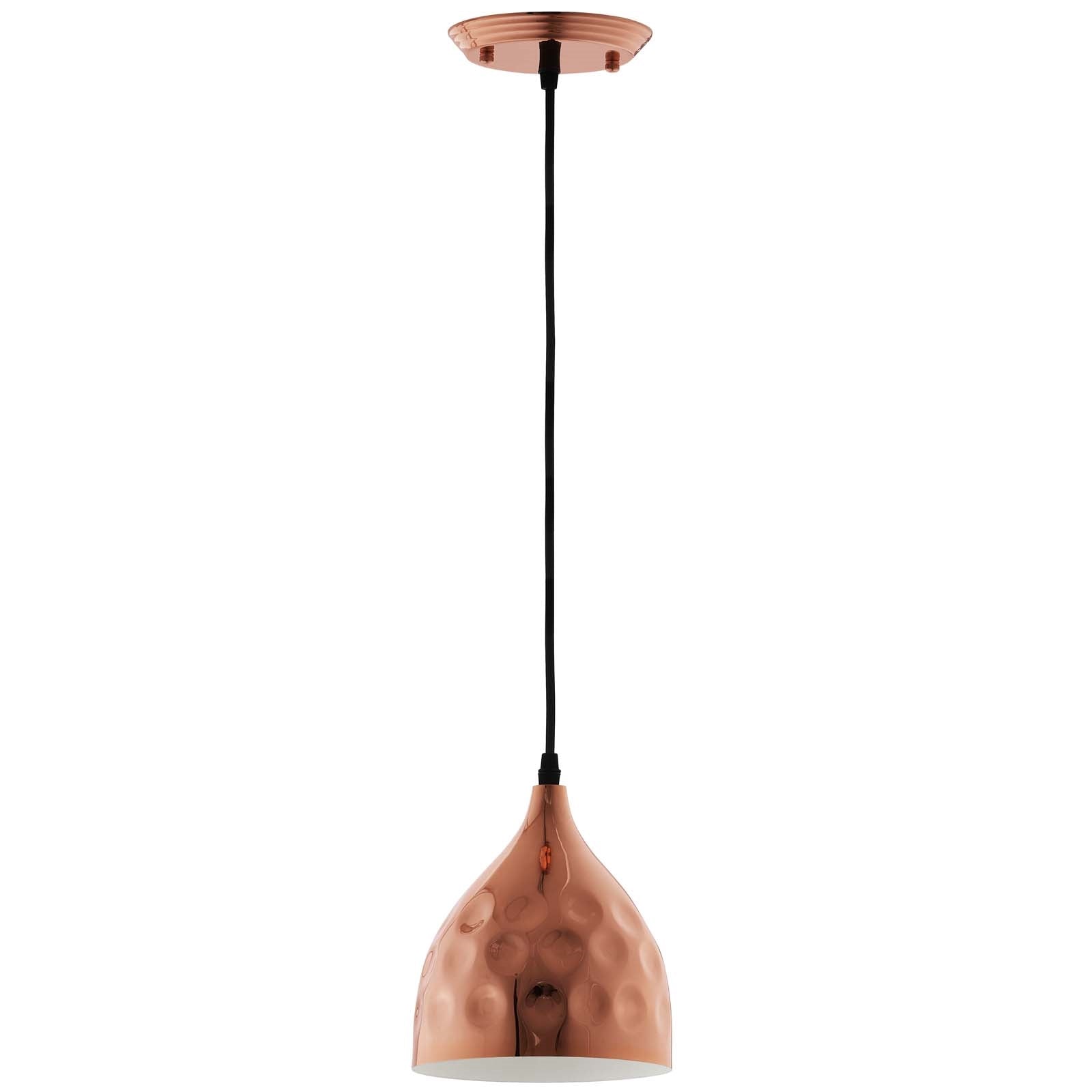 Dimple Bell-Shaped Rose Gold Pendant Light