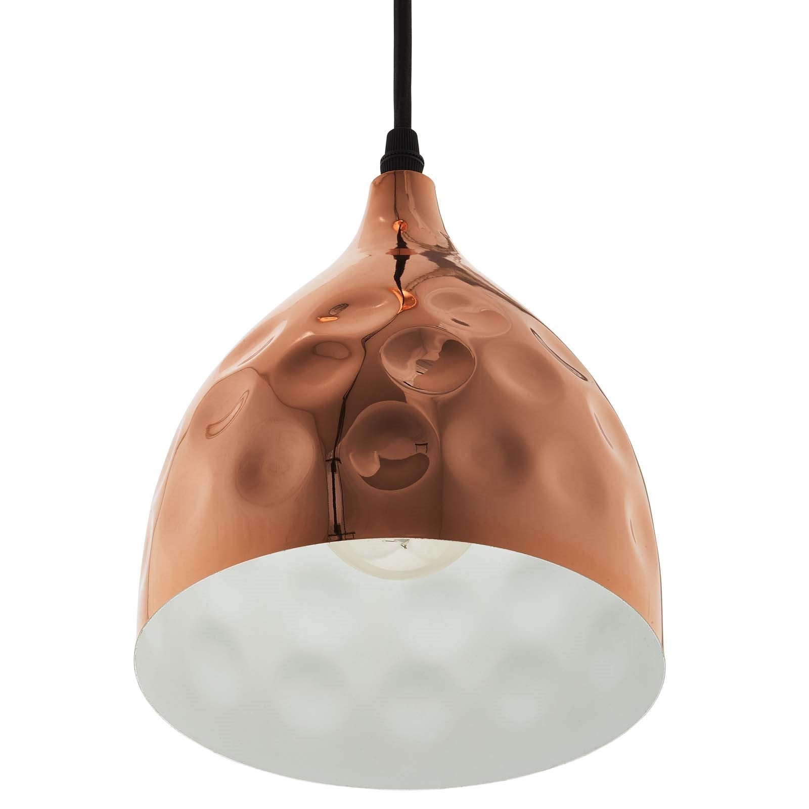 Dimple Bell-Shaped Rose Gold Pendant Light