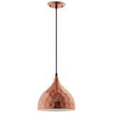 Dimple Bell-Shaped Rose Gold Pendant Light