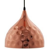 Dimple Bell-Shaped Rose Gold Pendant Light