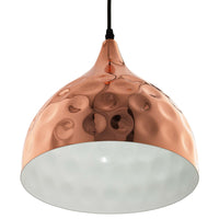 Dimple Bell-Shaped Rose Gold Pendant Light