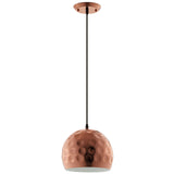 Dimple Bell-Shaped Rose Gold Pendant Light