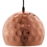 Dimple Bell-Shaped Rose Gold Pendant Light