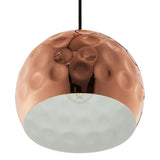 Dimple Bell-Shaped Rose Gold Pendant Light