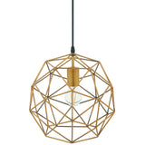 Rarity Geometric Decagon-Shaped Brass Pendant Light