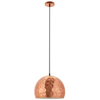 Dimple Bell-Shaped Rose Gold Pendant Light