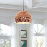 Dimple Bell-Shaped Rose Gold Pendant Light