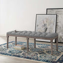 Province French Vintage Upholstered Fabric Bench